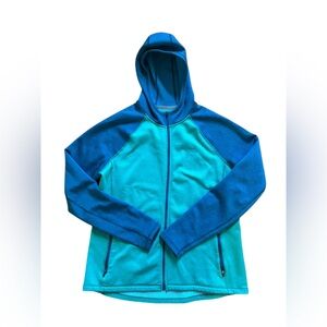 L.L. Bean Women’s XL Blue Polartec ThermaStretch Fleece Jacket Hooded Full-Zip